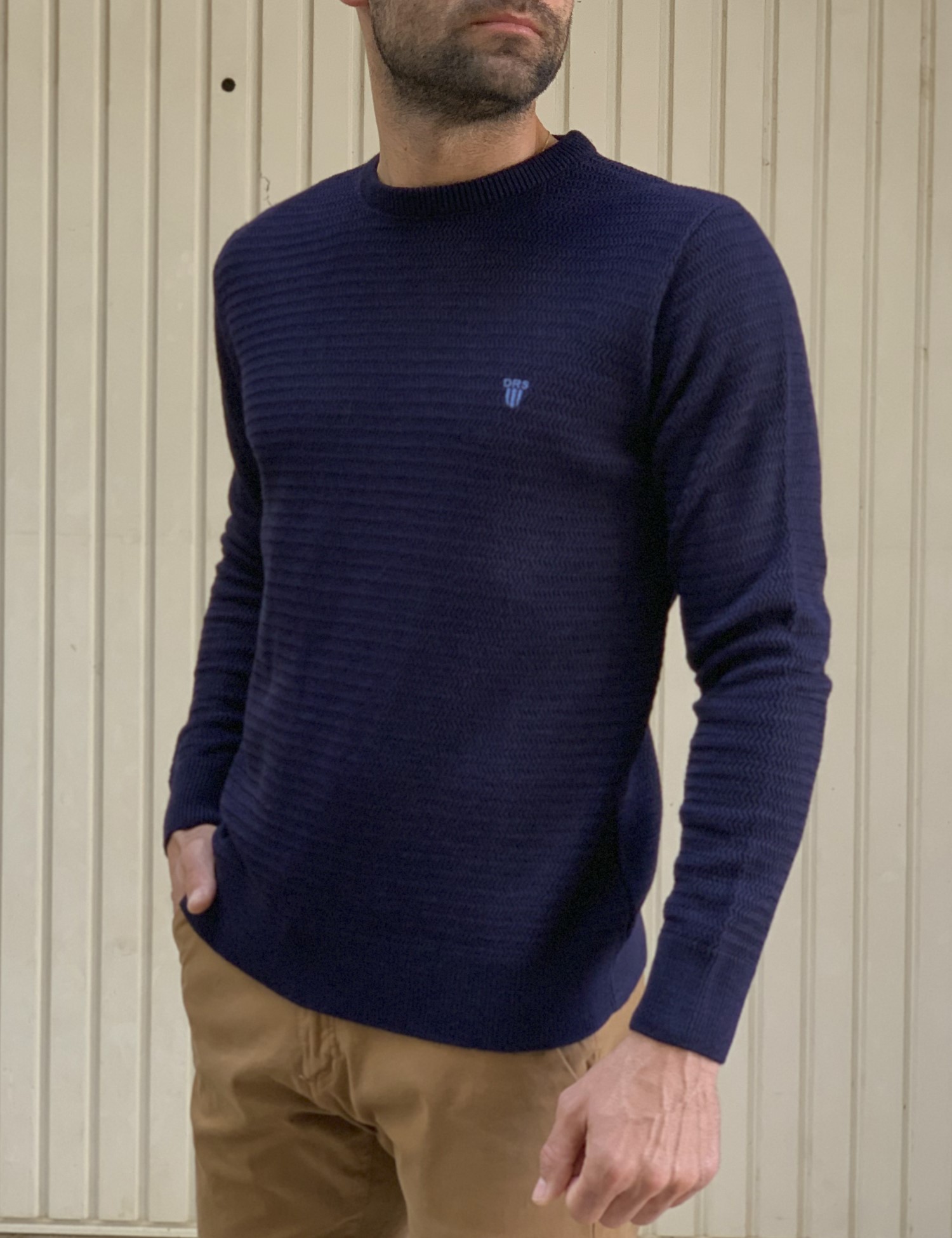 Darious ανδρικό μπλε πλεκτό πουλόβερ 23142B φωτογραφία